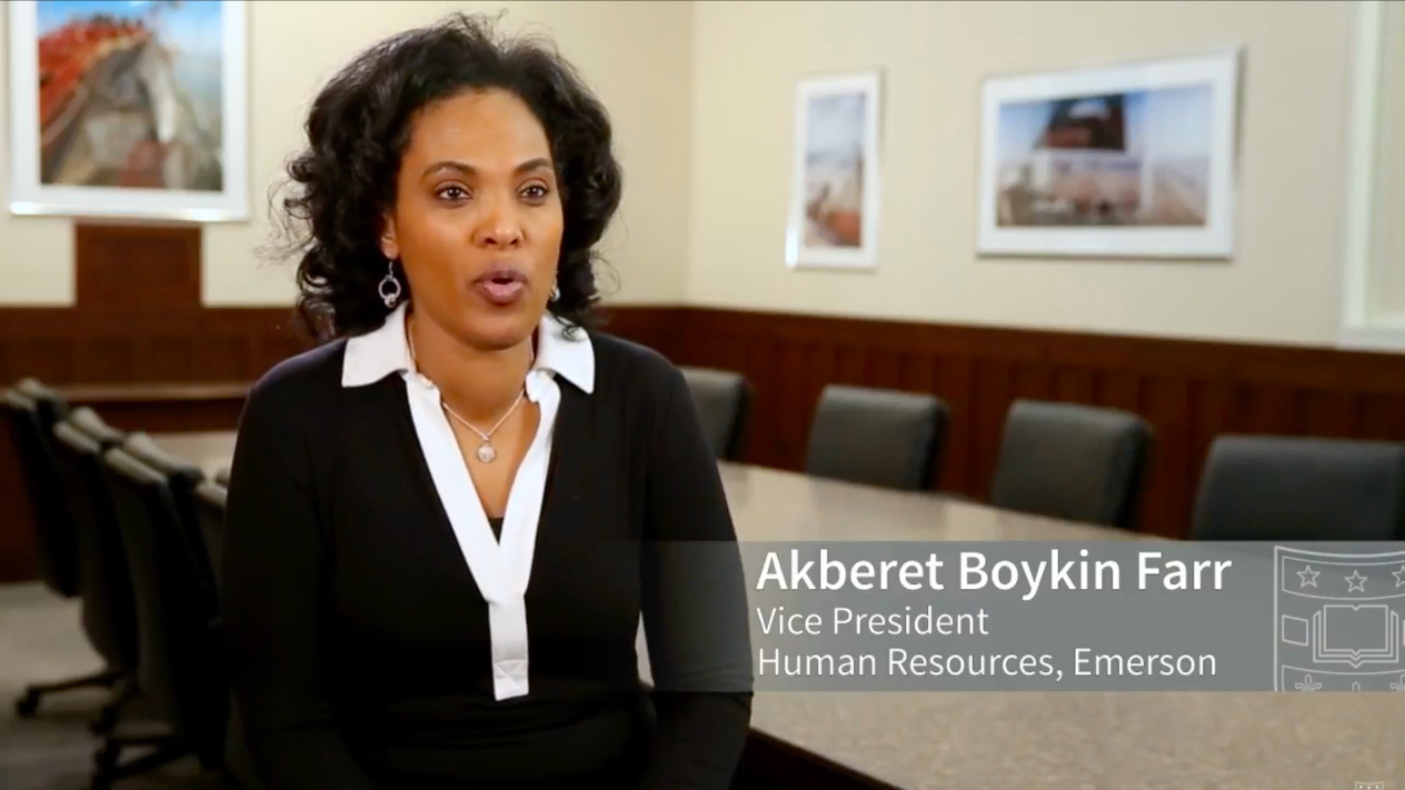 Akberet Boykin Fahr is interviewed as part of the Women's Leadership Certificate coursework at Olin School of Business