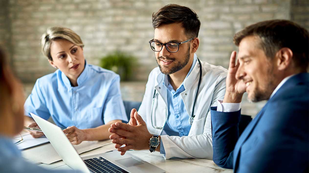 health professionals at a meeting