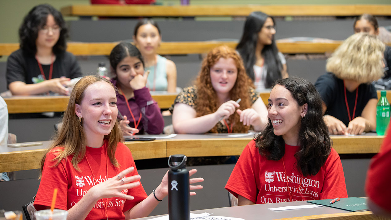 Pre-college students attending a summer intensive at Olin School of Business