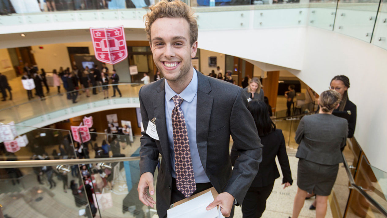 An undergraduate student at a career event.