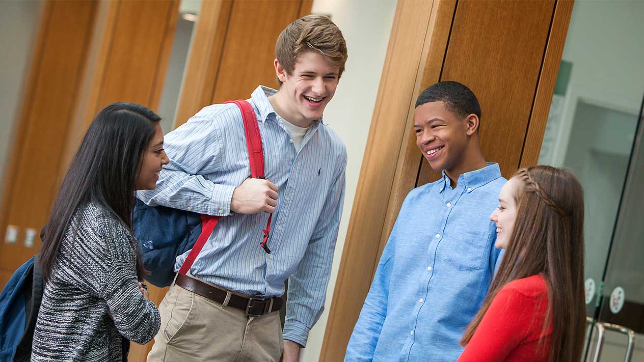 BSBA students catching up with one another