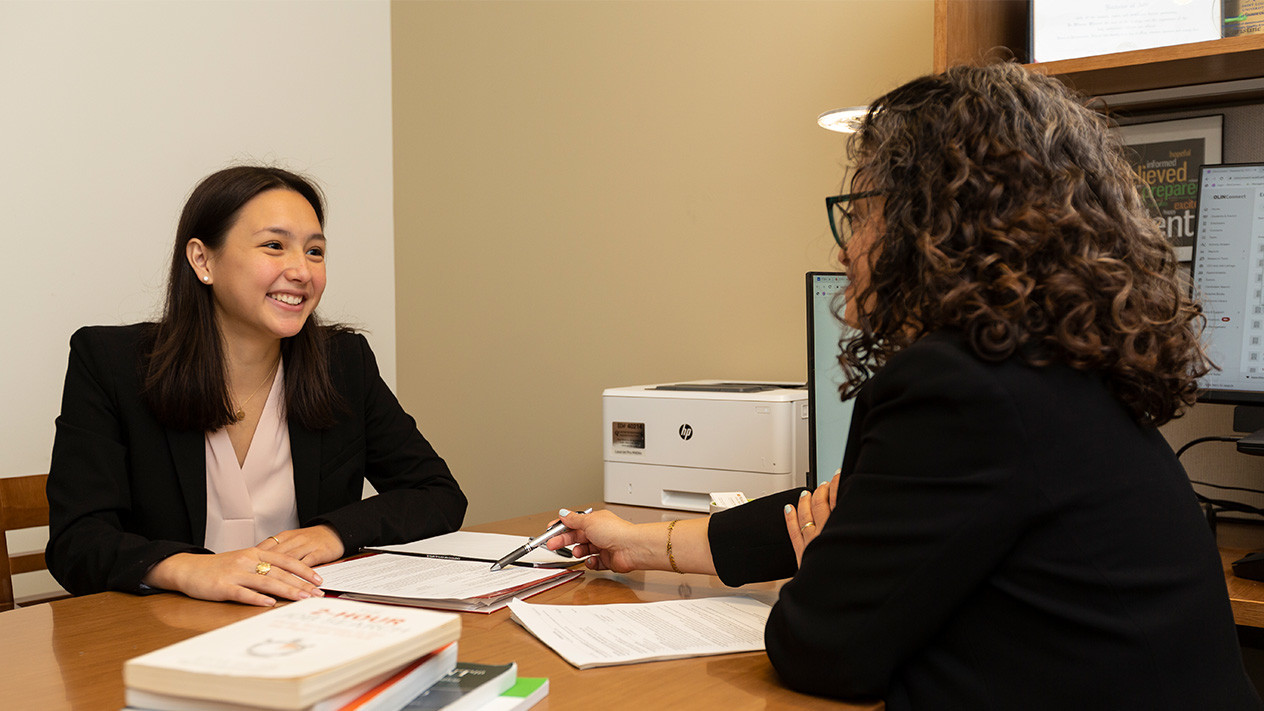 A student with a career coach