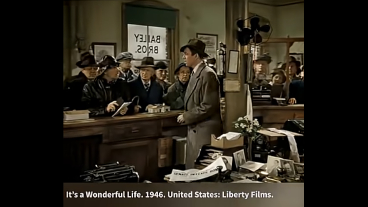 A screenshot of the movie "It's A Wonderful Life" (1946)