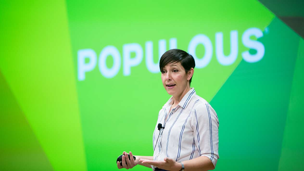 Sports industry professional speaking to Business of Sports students