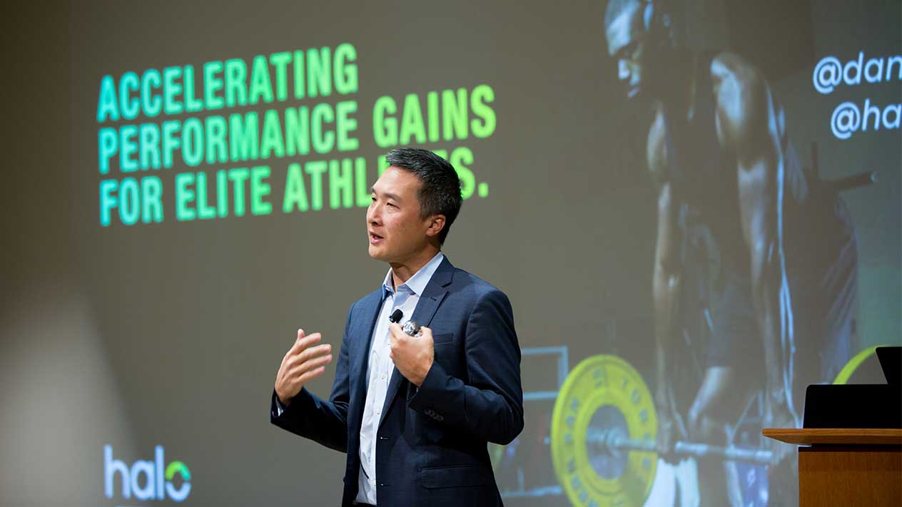 A sports business professional presenting at a session of Olin's annual Sports Business Summit
