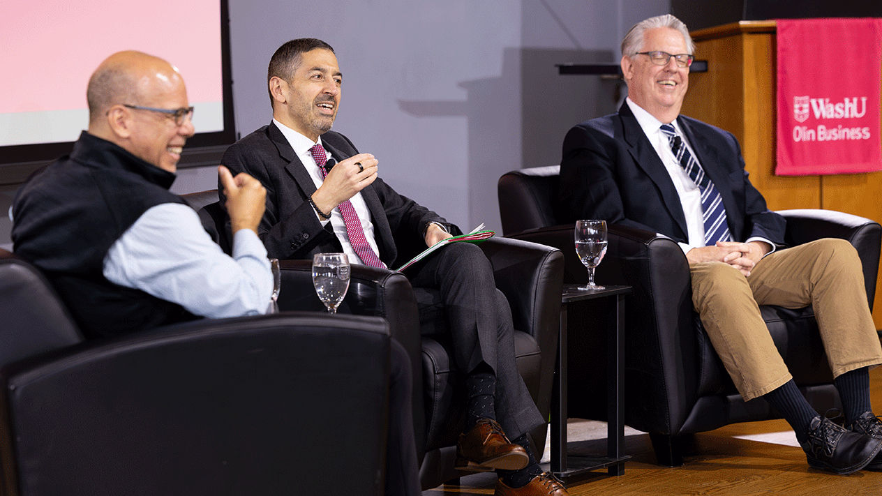 Dean Mazzeo, Dean Galea, and Prof Bart Hamilton at the Spring Business of Health symposium in April 2025.