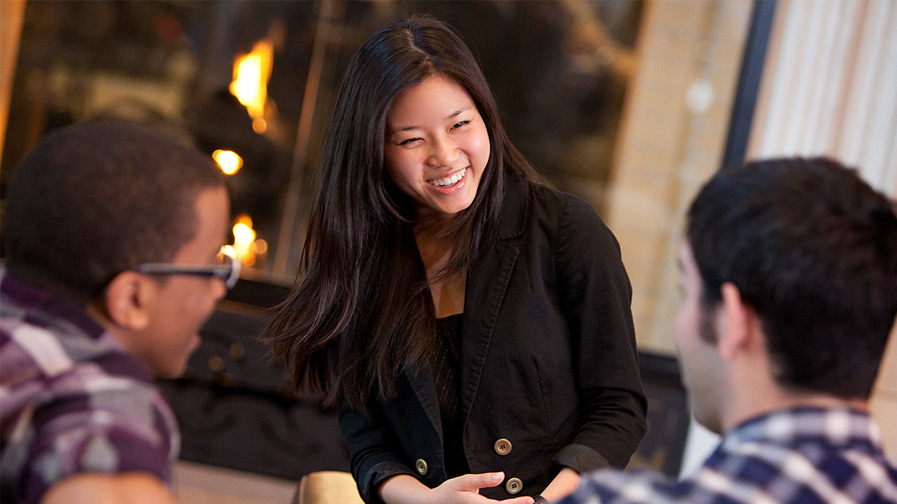 Olin students in a small group