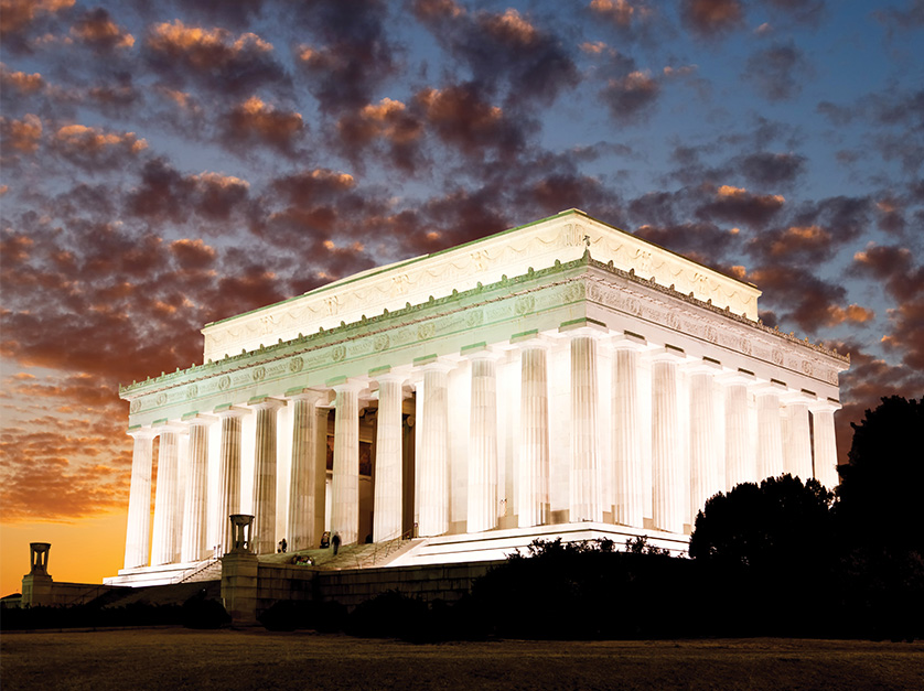 The Lincoln Memorial in Washington, DC