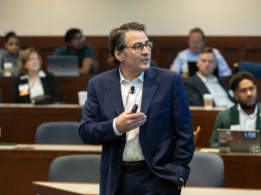 This is the Business of Health Spring Symposium presented by Washington University’s Olin Business School in Knight Hall.