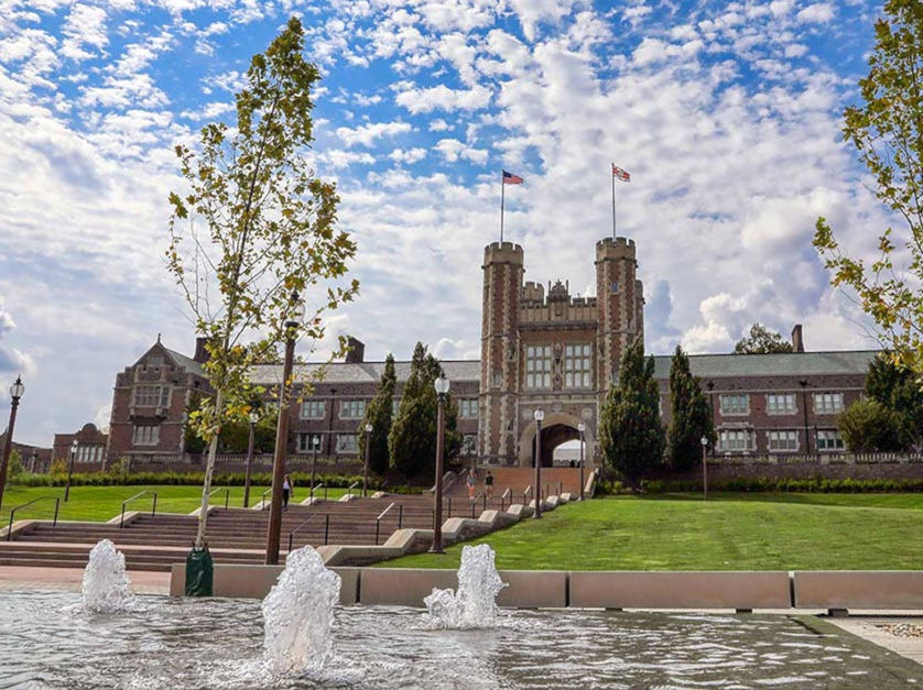 Brookings Hall, the iconic entrance to WashU's Danforth campus