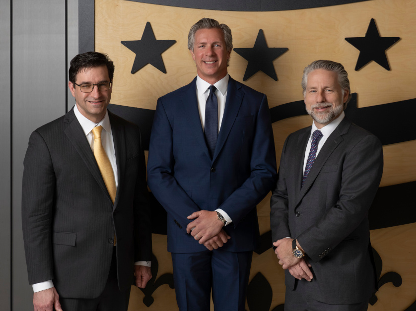 David Eichhorn, BSBA 1996, Anthony Johnson, PMBA 2011, and Eric Leuthardt, MD, EMBA 2024