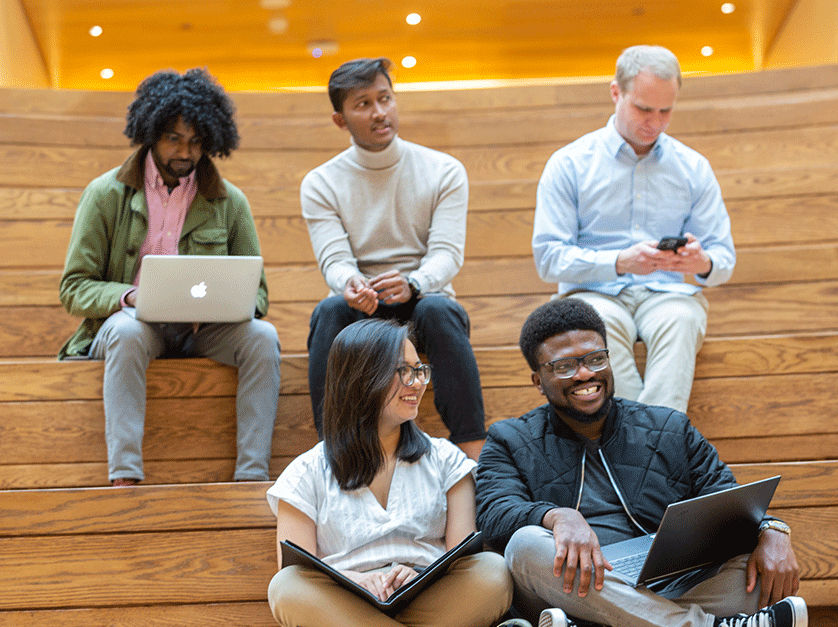 MBA students in Olin's Frick Forum
