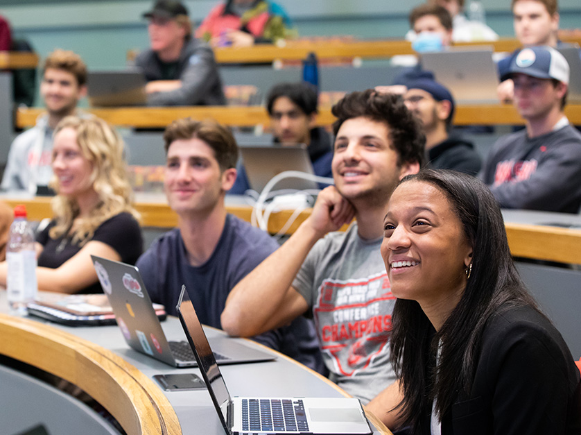 Olin students participating in a lecture