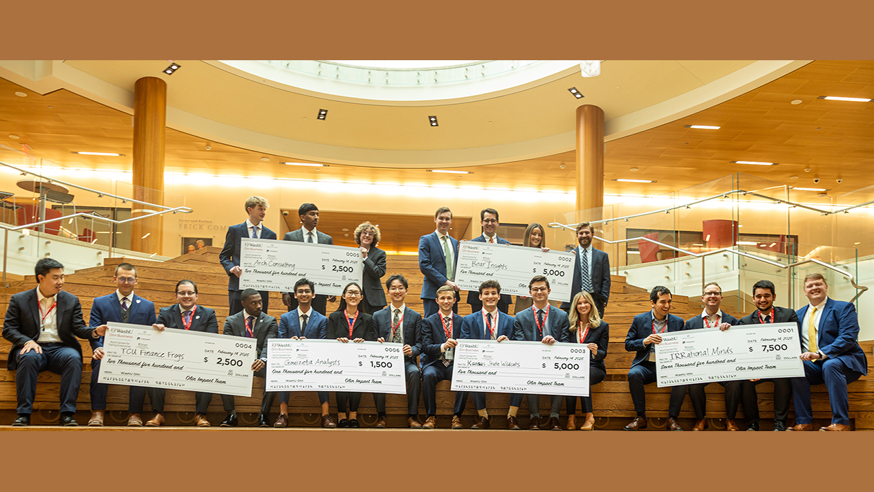 Students working together in a classroom with Olin School of Business