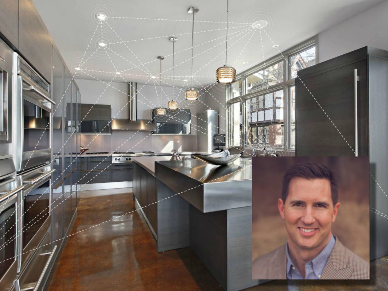 Ivani, cofounded by EMBA ’16 graduate Justin McKinney (inset), develops technology that can detect human presence by linking internet-connected smart devices.