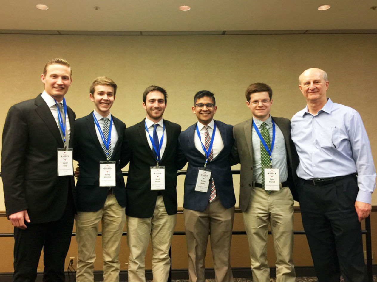 Jarod Bacon, LA ’21, Isaiah Berg, EN ’19, Tyler Brandt, LA ’19, Rohan Gupta, LA ’19, and Bailey Winston, LA ’20