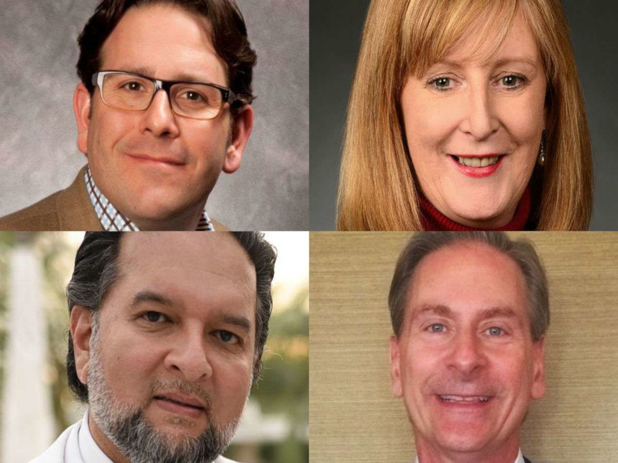 Zack Boyers, MBA 2001; Shirley Cunningham, MBA 2008; Munir Mashooqullah, MBA 1998; Richard Ritholz, BSBA 1984