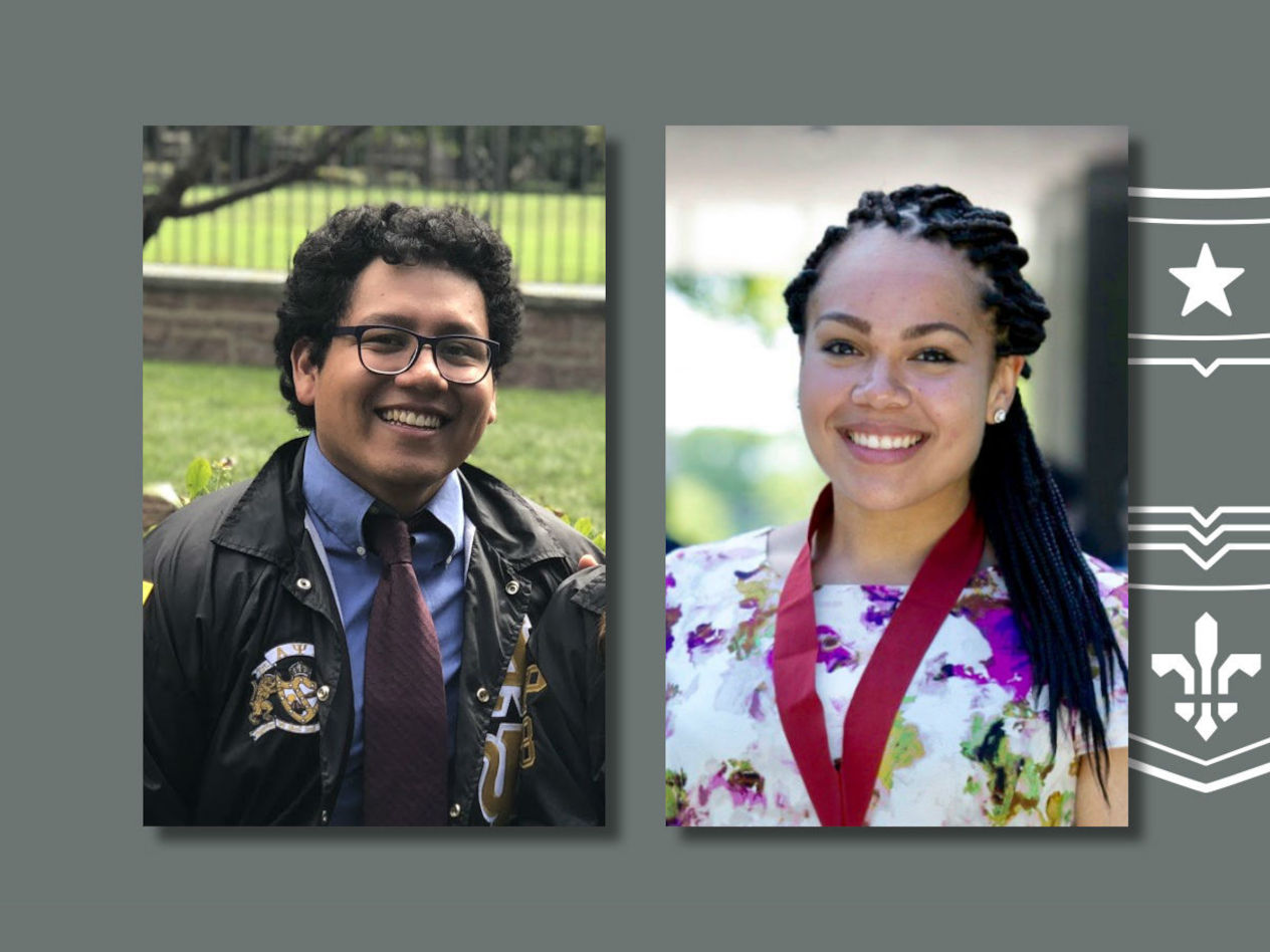 Omoluyi Adesanya, MPH/MBA 2020, and David Leon, BSBA 2020