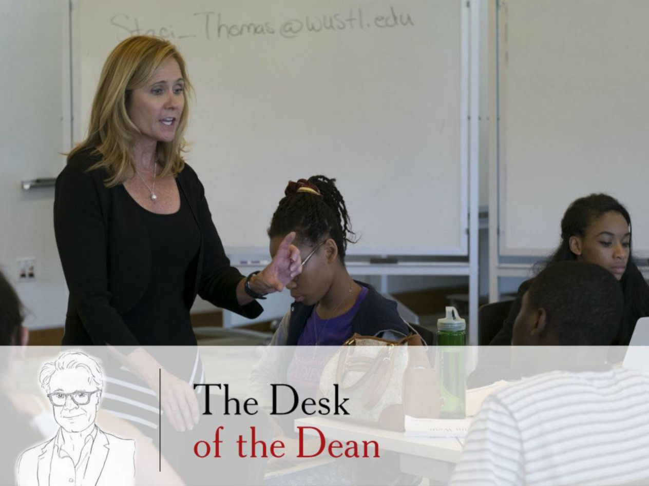 Staci Thomas is one of the Olin faculty members who has grown accustomed to “flipping the classroom” — assigning “knowledge transfer” to the homework and spending classroom time on interactive projects and engagement.