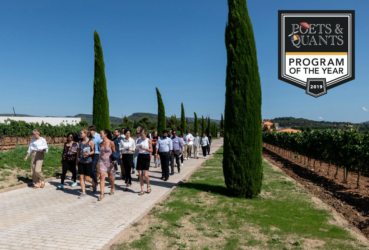 First-year MBA students from Olin Business School tour a vineyard near Barcelona, collecting data for a consulting project focused on entering new markets.
