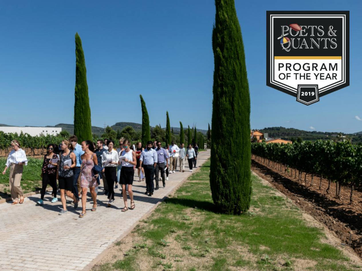 First-year MBA students from Olin Business School tour a vineyard near Barcelona, collecting data for a consulting project focused on entering new markets.