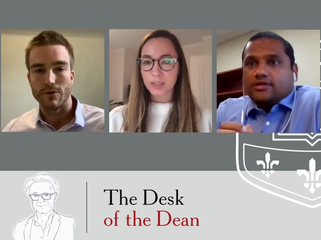 Seth Carnahan, Ashley Hardin and Durai Sundaramoorthi presented at a faculty idea exchange for online teaching on October 26, 2020.