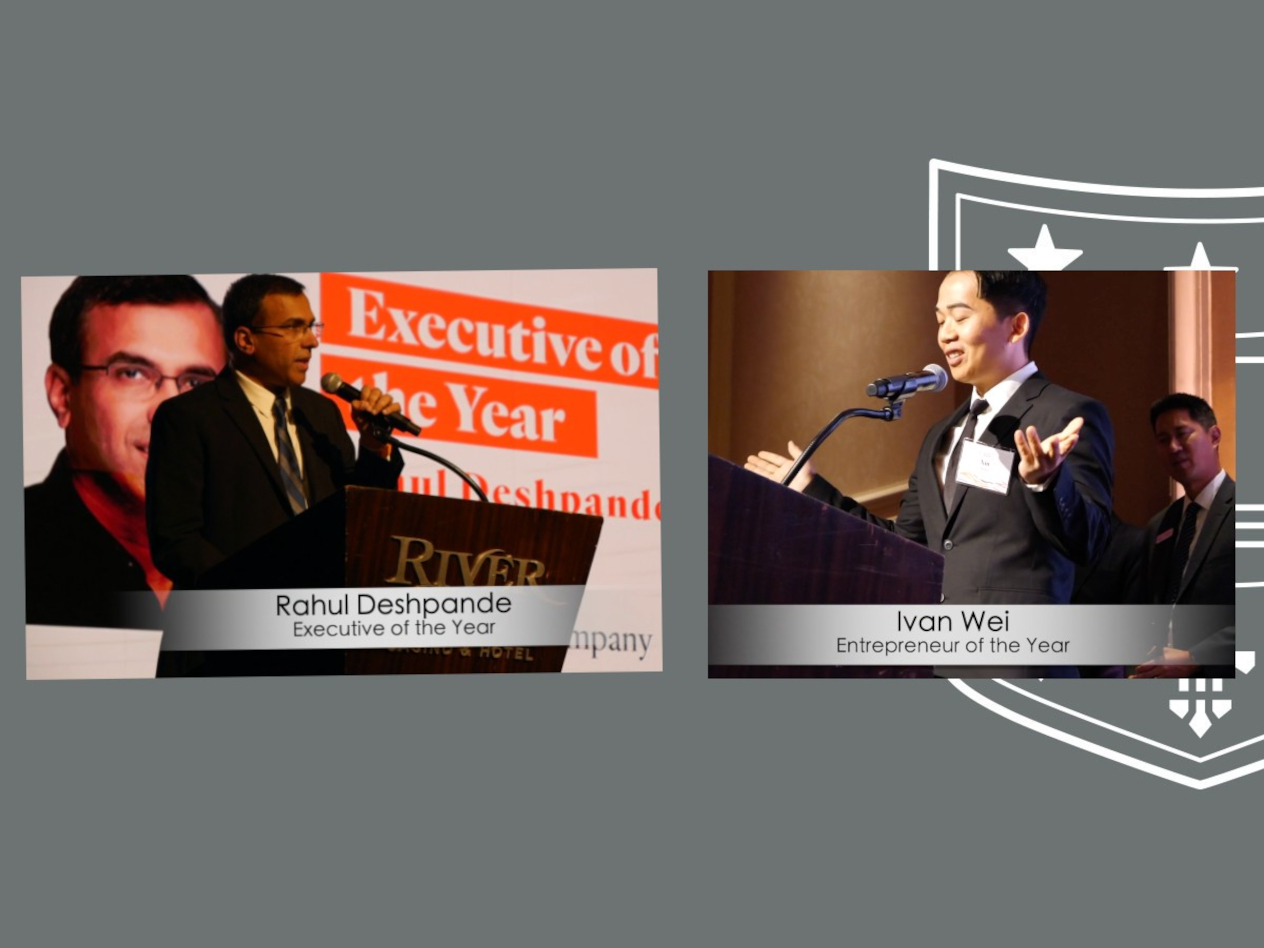 Rahul Deshpande, EMBA 2006, and Ivan Wei, EMBA 2021