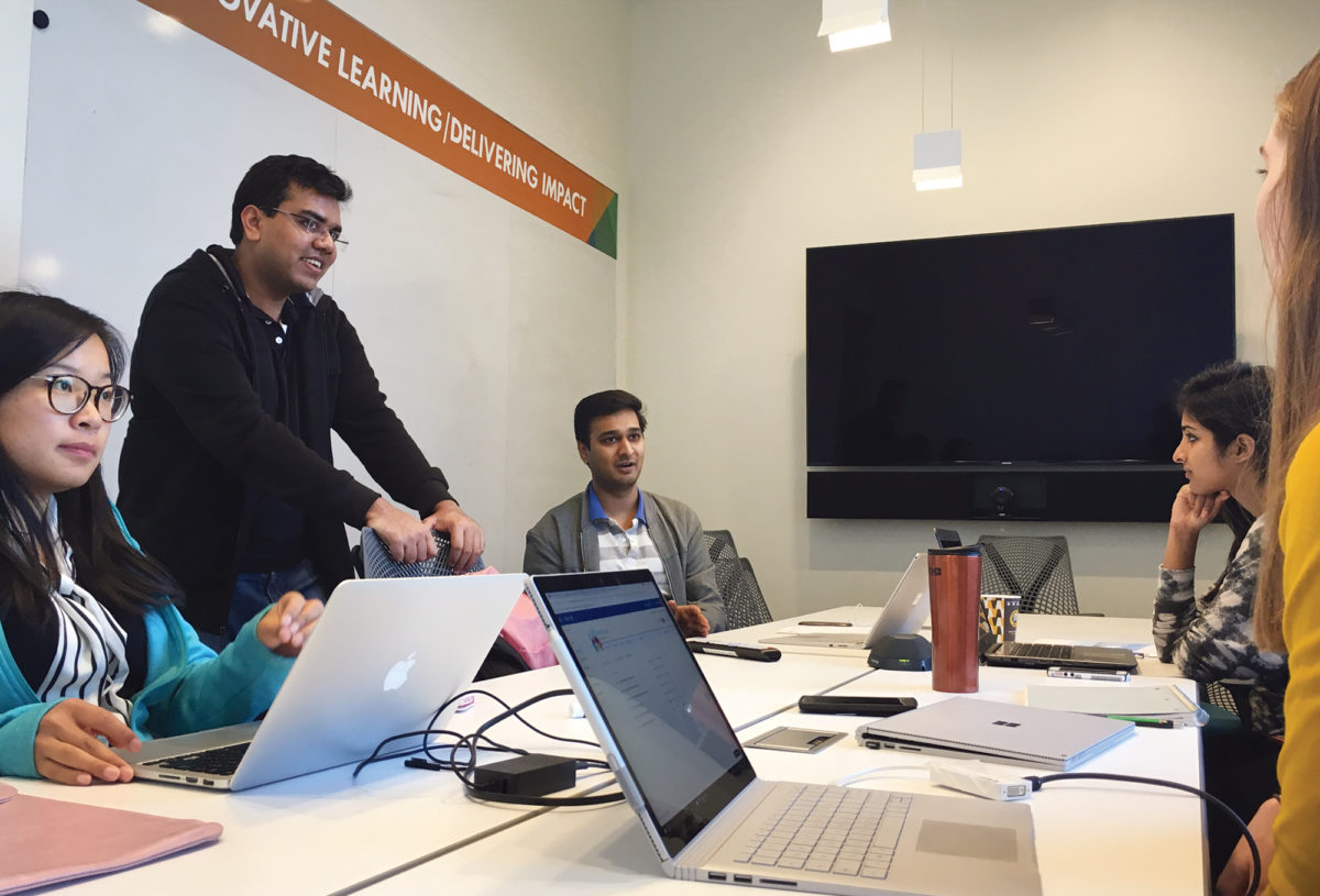Students meeting in a room