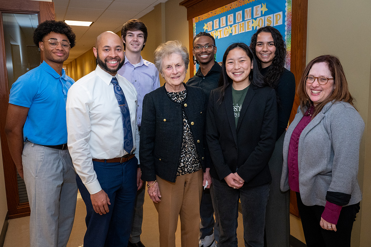 A group associated with the launch of the new center, including Carol Bauer.