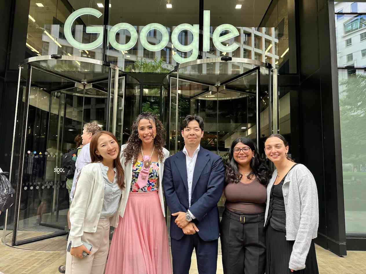 Olin students in front of Google in London