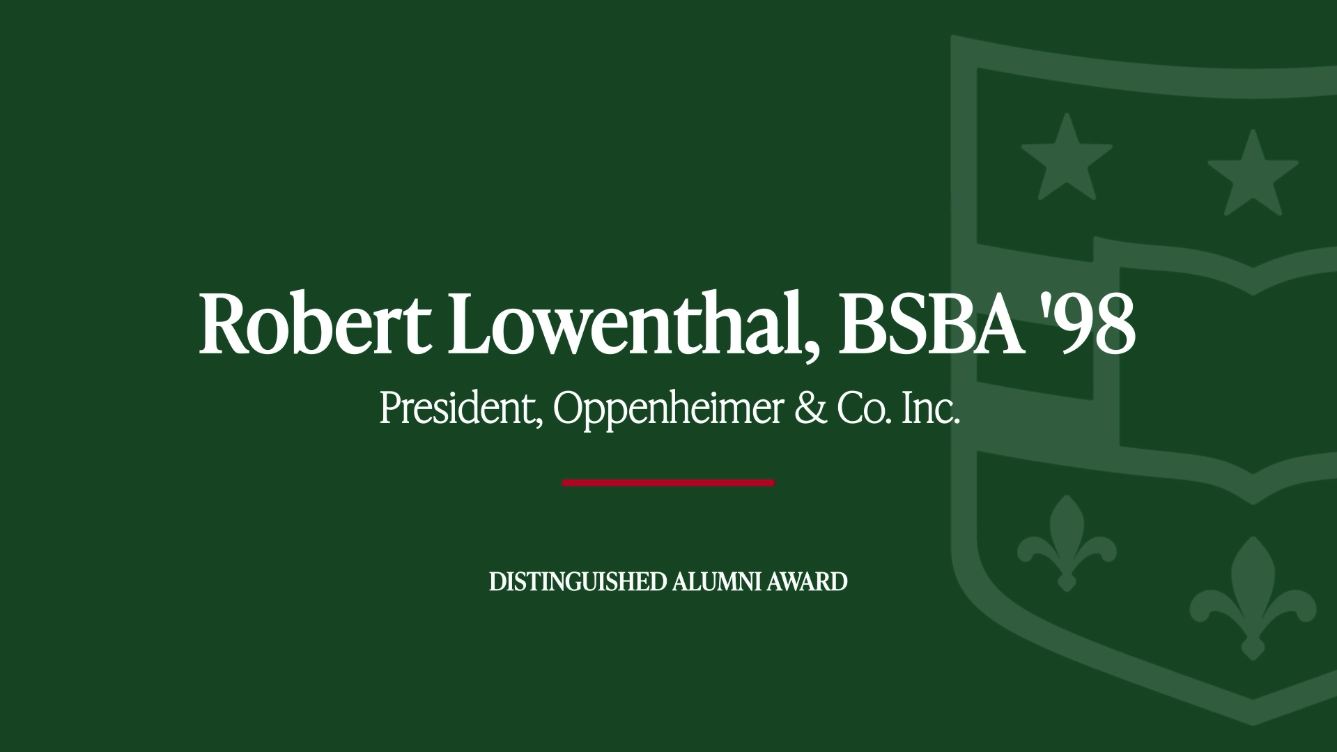 Distinguished Alumni Award: Robert Lowenthal
