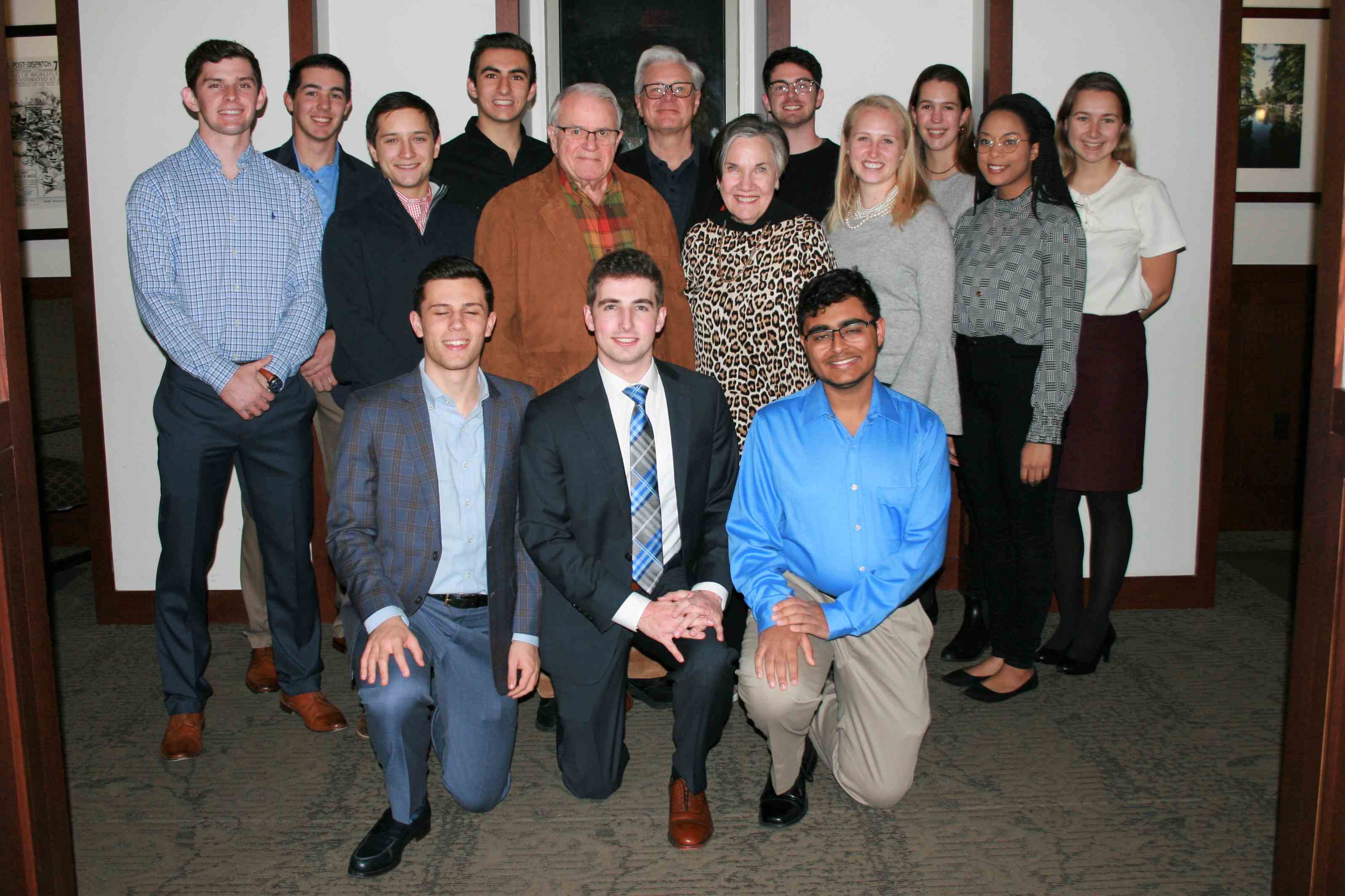Wood Scholars with Howard and Marilyn Wood. Dudley is pictured in the second row, second from the right.