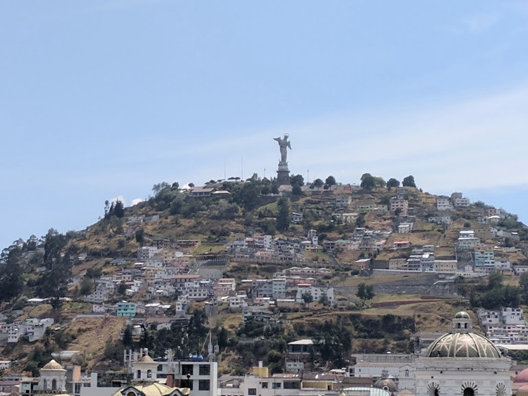 The angel of Quito sits atop a hill and is visible anywhere in the city.