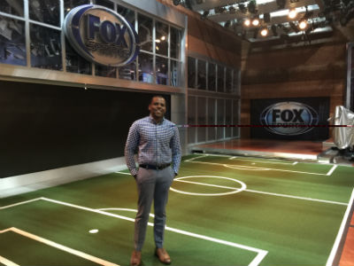 Bryant Powell, MBA ’19, during the 2018 “minor in the business of sports” immersion trip to Los Angeles.
