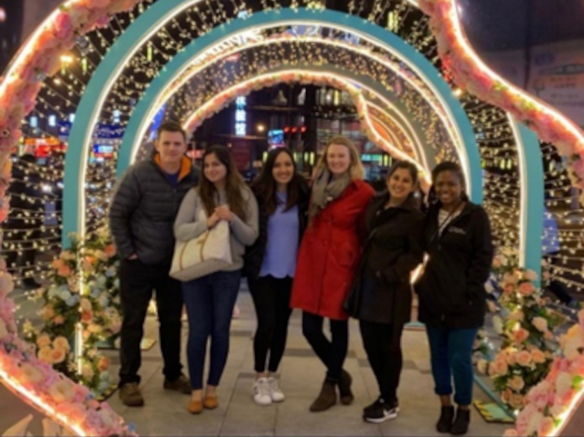 Team 6 outside Hema Market, Shanghai, China