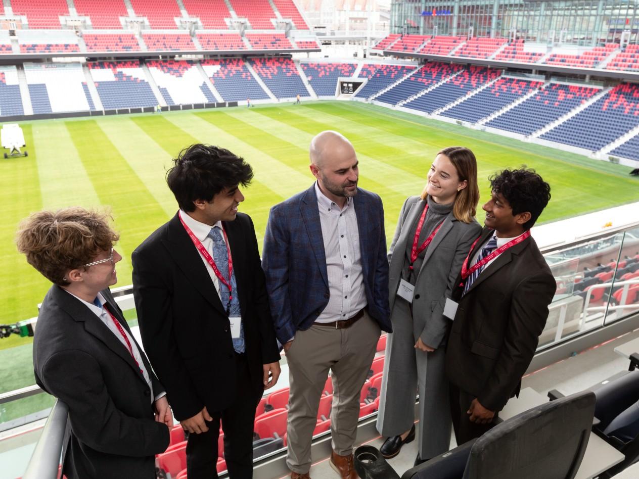 Students tour CITY Park with John Thee, president of the Taylor Family Office.