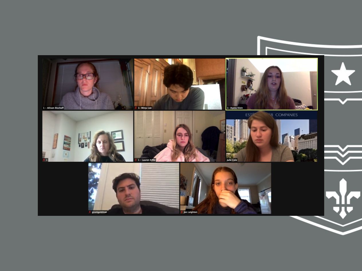 WashU students in The Hatchery course in the early part of the fall 2020 semester getting coaching from Olin alumni.