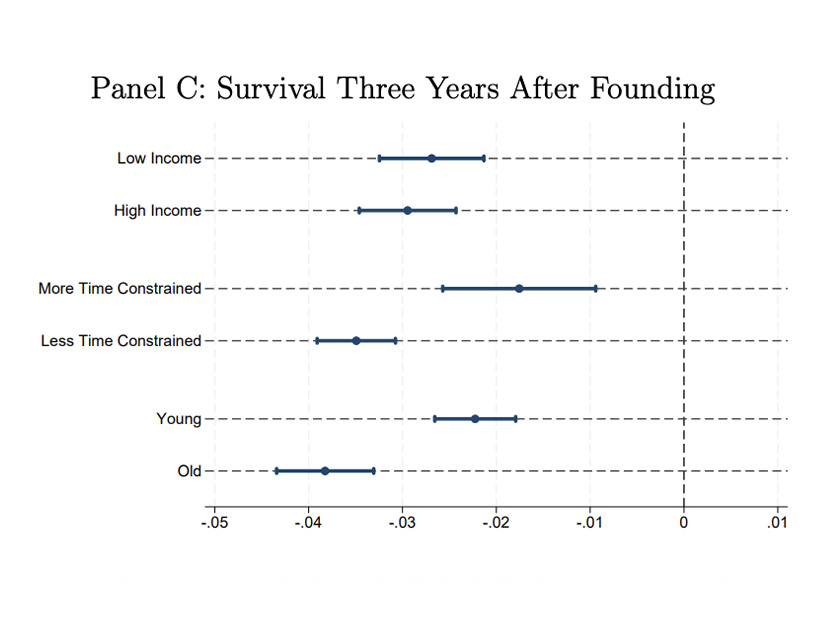 Panel C: Survival Three Years After Founding