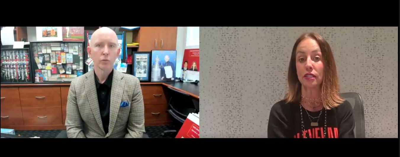 Allison Howard and Dr. P chatting via zoom